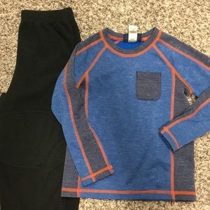 REI kids set - fleece pants, thermal lined shirt